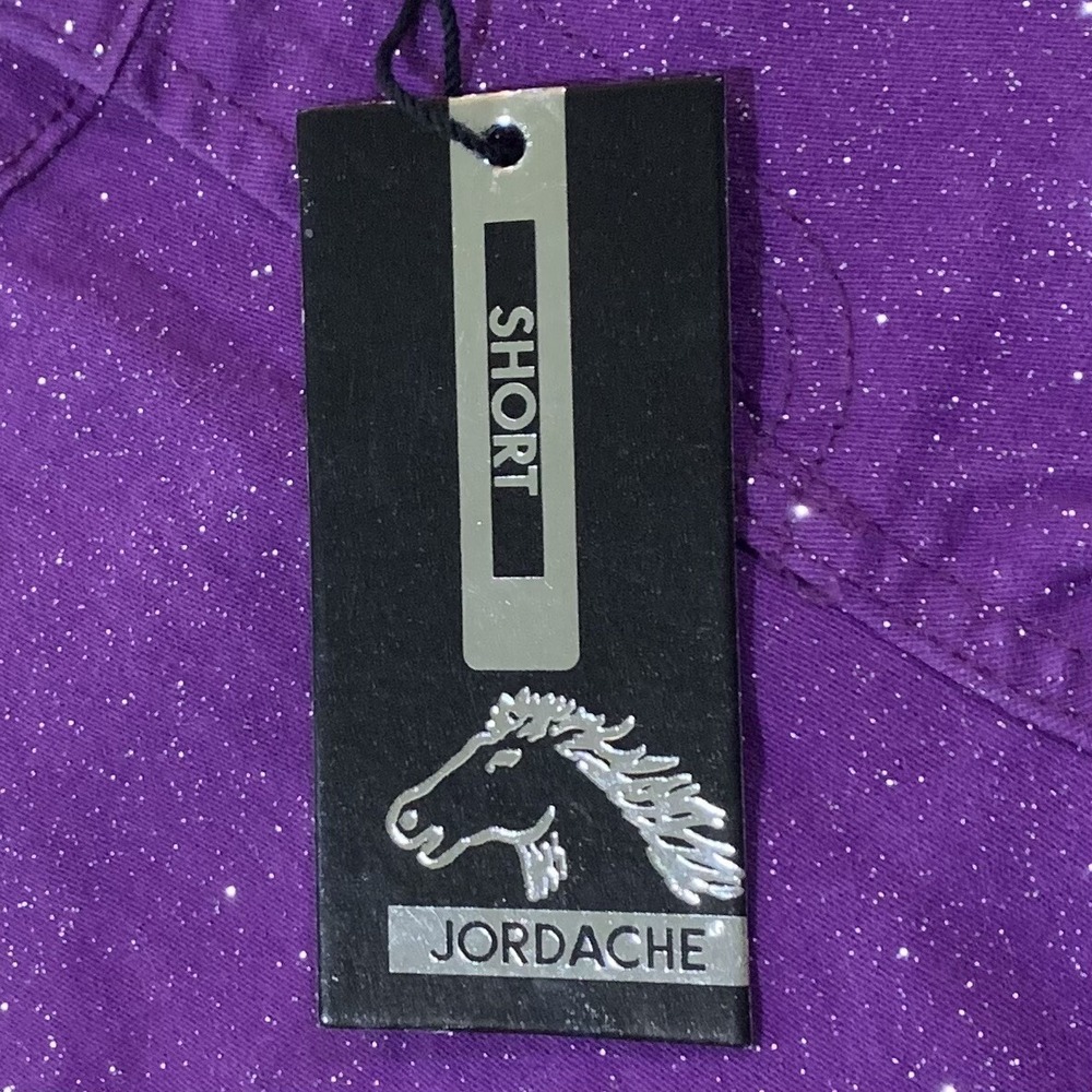 Jordache Girls Glitter Cutoff Short 8 New with Tags Bright Violet Frayed Sweet - Picture 4 of 10